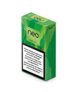 Le paquet de sticks de tabac neo™ Green Click vu du profil gauche