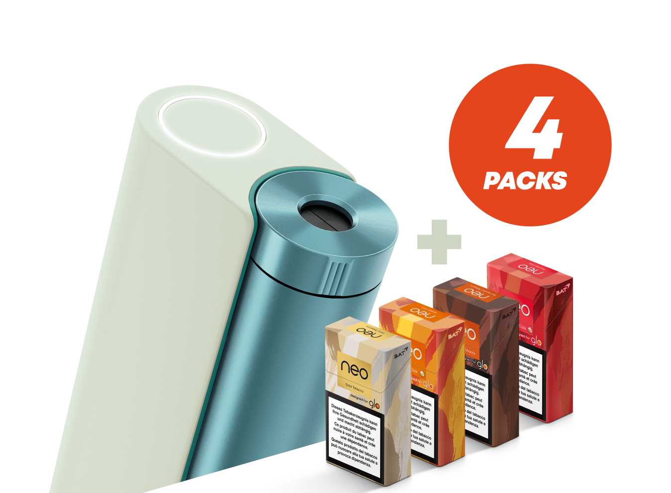 Our welcome offer: a glo™ HYPER X2 tobacco heater and 4 packs of neo™ Tobacco stick